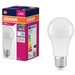   Osram E27 LED 10W, 1055 lm, 4000 K, alb rece, plastic opal - înlocuiește un bec standard de 75 W - Value Classic A