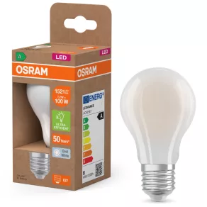   Osram E27 LED 7,2 W, 1521 lm, 4000 K, alb rece, sticlă opală – înlocuiește un bec standard de 100 W – Superstar+ Classic A
