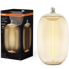  Osram E27 LED 4W, 280 lm, 2700 K, alb cald, plastic chihlimbar - înlocuiește becul de 25 W - Vintage 1906 Classic Elipse Oval Amber filament