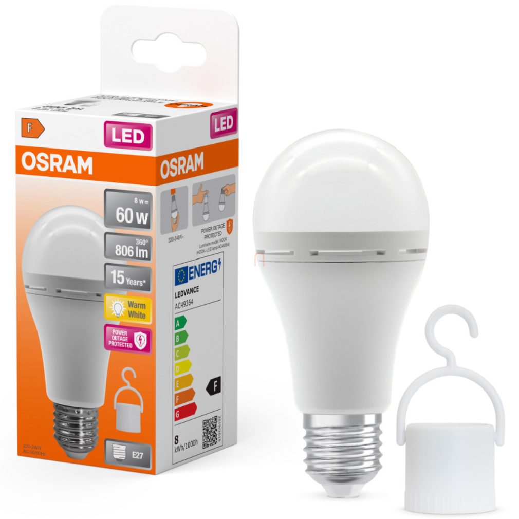 Osram E27 LED 8W, 806 lm, 2700 K, alb cald, plastic opal - înlocuiește becul normal de 60 W - Superstar+ Classic A