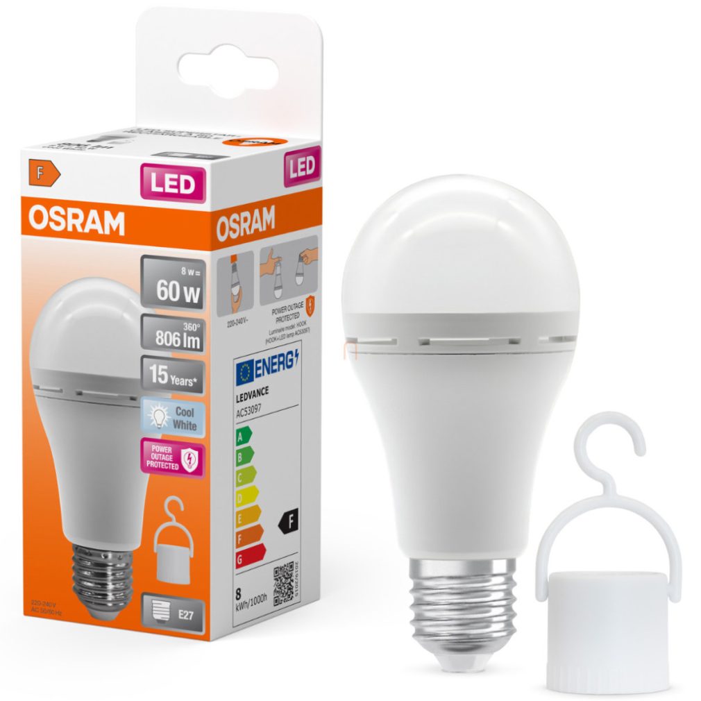 Osram E27 LED 8W, 806 lm, 4000 K, alb rece, plastic opal - înlocuiește becul normal de 60 W - Superstar+ Classic A