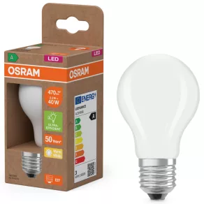   Osram E27 LED 2,2 W, 470 lm, 2700 K, alb cald, sticlă opală – înlocuiește un bec standard de 40 W – Superstar+ Classic A