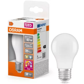   Osram E27 LED 4,9 W, 470 lm, 2700-4000 K, alb reglabil, plastic opal - înlocuiește becul standard de 40 W - Superstar+ Classic A