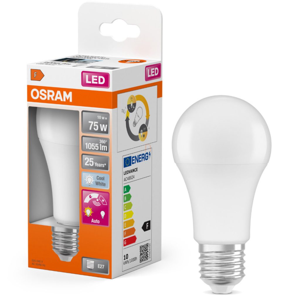 Osram E27 LED 10W, 1055 lm, 4000 K, alb rece, plastic opal - înlocuiește becul normal de 75 W - Superstar Classic A
