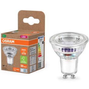   Osram GU10 LED 1,4 W, 250 lm, 4000 K, alb rece, sticlă transparentă - înlocuiește becul de 35 W - Superstar+ Spot PAR16