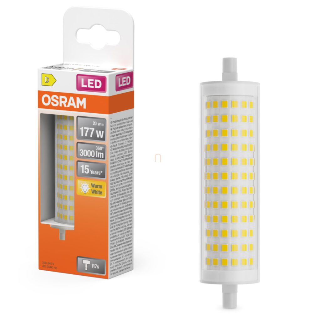 Osram R7s LED 20W, 3000 lm, 3000 K, alb cald, alb, plastic - înlocuiește becul de 200 W - Special Line 118