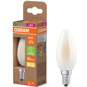   Lumină LED Osram E14, 2,2 W, 470 lm, 2700 K, alb cald, sticlă opală – înlocuiește becul de 40 W – Superstar+ Classic B
