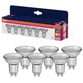   Osram GU10 LED 4,3 W, 350 lm, 2700 K, alb cald, sticlă transparentă - înlocuiește becul de 50 W, 6 bucăți - Value Spot PAR16