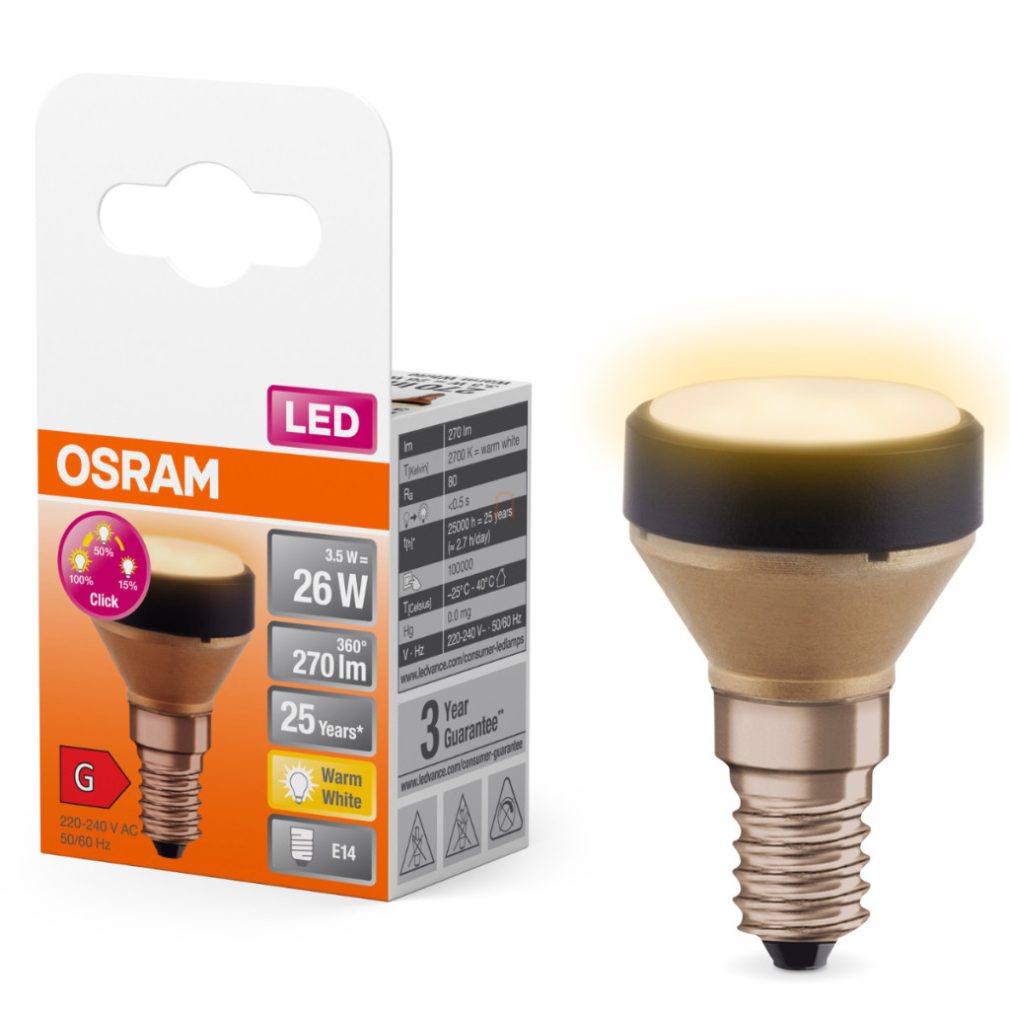 Osram E14 LED 3,5W, 270 lm, 2700 K, alb cald, reglabil în 3 trepte, plastic opal - înlocuiește becul de 25 W - Star Flat 3 Step DIM
