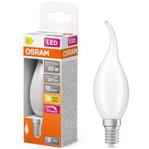   Lumină LED Osram E14, 3,4 W, 470 lm, 2700 K, alb cald, intensitate reglabilă, sticlă opală - înlocuiește becul de 40 W - Superstar Classic BA