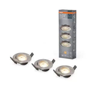 Spot LED Osram încastrat, 3 bucăți, nichel
