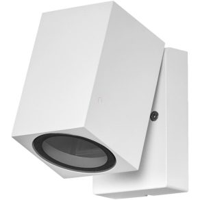   Lampă de perete pentru exterior Osram cu cap înclinabil, albă (Classic Cube)