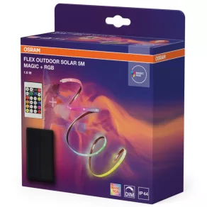   Osram Flex Outdoor Solar 5M Magic RGB – Bandă LED cu panou solar și control al culorilor RGB, lungime 5 m, protecție IP44, cu telecomandă, pentru utilizare în exterior