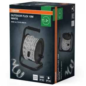   Osram Outdoor Flex 10M 840 IP65 - Bandă LED robustă și extensibilă, 70 W, 4000 K (alb rece), cu protecție IP65, pentru utilizare în interior și exterior, 10 m
