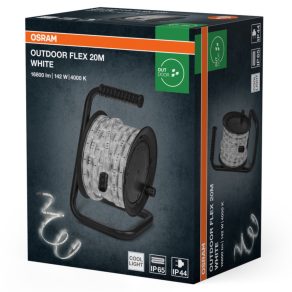   Osram Outdoor Flex 20M 840 IP65 – Bandă LED robustă, extensibilă, lungime 20 m, 12.000 lm, lumină albă rece 4.000 K, rezistentă la praf și apă IP65, 142 W