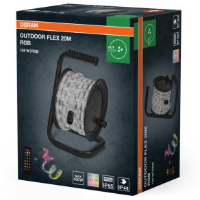   Osram Outdoor Flex 20M RGB IP65 Telecomandă - Bandă LED RGB pentru exterior de 20 metri, IP65, cu telecomandă, 135 W, extensibilă până la 50 m