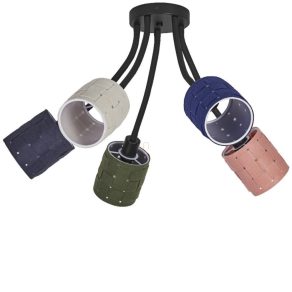   Lampă de tavan multicoloră - Osram Decor Felt Weaving Cans, cu 5 socluri E14, 220-240 V