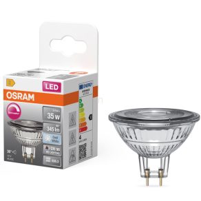   Osram GU5.3 LED 3,4 W, 345 lm, 4000 K, alb rece, cu intensitate reglabilă, sticlă transparentă - înlocuiește becul de 35 W - Star Spot MR16