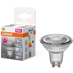   Osram GU10 LED 6,1 W, 575 lm, 4000 K, alb rece, cu intensitate reglabilă, sticlă transparentă - înlocuiește becul de 80 W - Superstar Spot PAR16