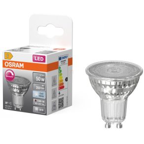   Osram GU10 LED 3,7 W, 350 lm, 4000 K, alb rece, cu intensitate reglabilă, sticlă transparentă - înlocuiește becul de 50 W - Superstar Spot PAR16