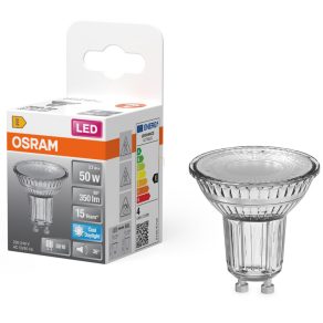   Osram GU10 LED 3,7 W, 350 lm, 6500 K, lumină naturală, sticlă transparentă - înlocuiește becul de 50 W - Star Spot PAR16