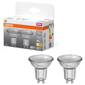   Osram GU10 LED 2,4 W, 230 lm, 2700 K, alb cald, sticlă transparentă - înlocuiește becul de 35 W, 2 bucăți - Star Spot PAR16