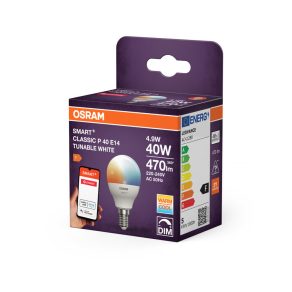   Osram Smart+ ZigBee E14 LED glob mic, 4,9 W, 470 lm, 2700-6500 K, cu intensitate reglabilă