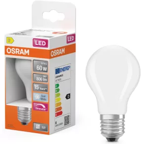   Osram E27 LED 5,9 W, 806 lm, 4000 K, alb rece, cu intensitate reglabilă, sticlă opală - înlocuiește un bec standard de 60 W - Superstar Classic A