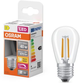   Osram E27 LED Edison, 3,4 W, 470 lm, 2700 K, alb cald, cu intensitate reglabilă, sticlă transparentă - înlocuiește becul de 40 W - filament Star Classic