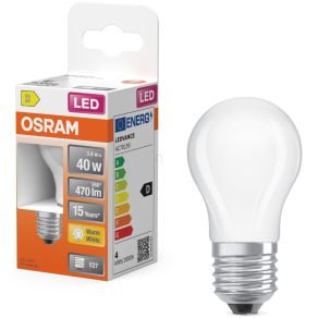   Osram E27 LED glob mic, 3,4 W, 470 lm, 2700 K, alb cald, sticlă opală - înlocuiește becul de 40 W - Superstar Classic P