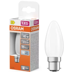   Osram B22d LED 3,4W, 470 lm, 4000 K, alb rece, sticlă opală - înlocuiește becul de 40 W - Star Classic B