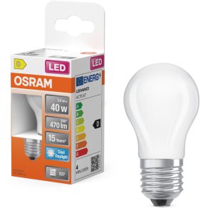   Osram E27 LED glob mic, 3,4 W, 470 lm, 6500 K, lumină naturală, sticlă opală - înlocuiește becul de 40 W - Superstar Classic P