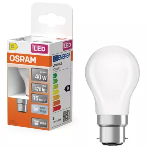   Osram B22d LED 3,4W, 470 lm, 4000 K, alb rece, sticlă opală - înlocuiește becul de 40 W - Superstar Classic P