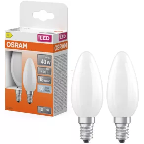   Lumină LED Osram E14, 3,4 W, 470 lm, 4000 K, alb rece, sticlă opală - înlocuiește becul de 40 W, 2 bucăți - Star Classic B