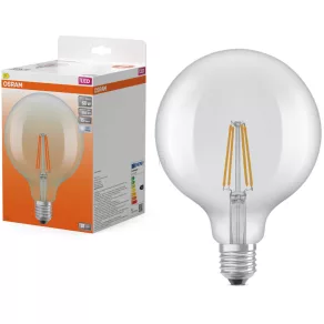   Osram E27 LED glob mare, 5,9 W, 806 lm, 4000 K, alb rece, sticlă transparentă - înlocuiește becul de 60 W - Star Classic Globe125 filament