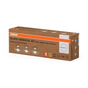   Set spoturi încastrate Osram Essential Recess, alb cald, alb (3 bucăți)
