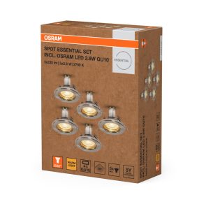   Set spoturi încastrate Osram Essential Recess, alb cald, alb (5 bucăți)