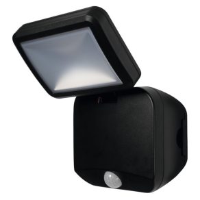   Spot LED Osram cu senzor de mișcare, alb rece, 4 W, negru, fără baterii (Spot LED cu baterii)