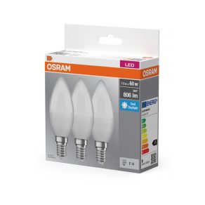   Osram LED Base Classic B 6,8 W, 806 lm, 6500 K, opal, 3 bucăți