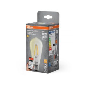  Osram Smart+ Matter Filament Classic E27 LED, 6 W, 806 lm, 2700 K, cu intensitate reglabilă