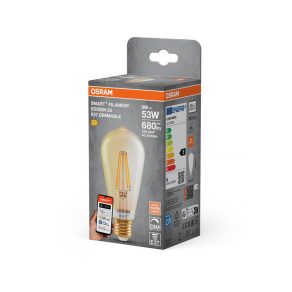   Osram Smart+ Matter Filament Classic E27 LED, 6 W, 680 lm, 2400 K, cu intensitate reglabilă