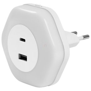   Lampa de veghe LED Osram cu 2 porturi USB, albă (Lunetta Hexagon)