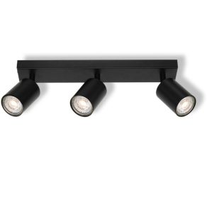   Osram LED Spot Elemental – Spot de tavan negru cu 3 prize GU10, capete pivotante, 370x60x138 mm, IP20, max. 3x6W