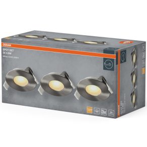   Osram Spot Set Recess – Süllyeszthető LED spotlámpa 4.9W, melegfehér 2700K, 120° szatén nikkel, beépített LED, IP20