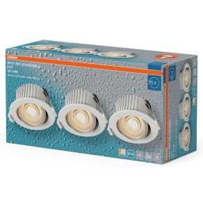   Osram LED Spot Set CCT Recess IP44 – Állítható színhőmérsékletű (2700K/4000K/6500K) beépíthető spotlámpa 4,9W 36° forgatható/dönthető IP44 fehér
