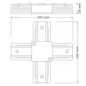   Osram Connector 1-phase tracking system X Type – Conector în formă de X pentru sistem de șine monofazat, culoare albă, aluminiu/plastic, 102x102x19 mm