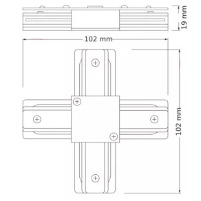   Osram Connector 1-phase tracking system X Type Black – Element de conectare în formă de X pentru sistem de șine monofazat, negru, aluminiu/plastic, 102x102x19 mm