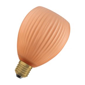   Osram Decor E27 Sursă de lumină LED de design, lumină albă caldă, 300 lm, 3,5 W, sticlă colorată cu nervuri, portocaliu