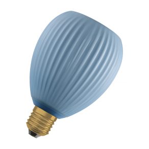   Osram Decor E27 LED sursă de lumină de design, lumină albă caldă, 300 lm, 3,5 W, sticlă colorată cu nervuri, albastră