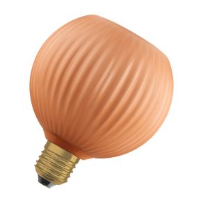   Osram Decor E27 Sursă de lumină LED de design, lumină albă caldă, 300 lm, 3,5 W, sticlă colorată cu nervuri, portocaliu